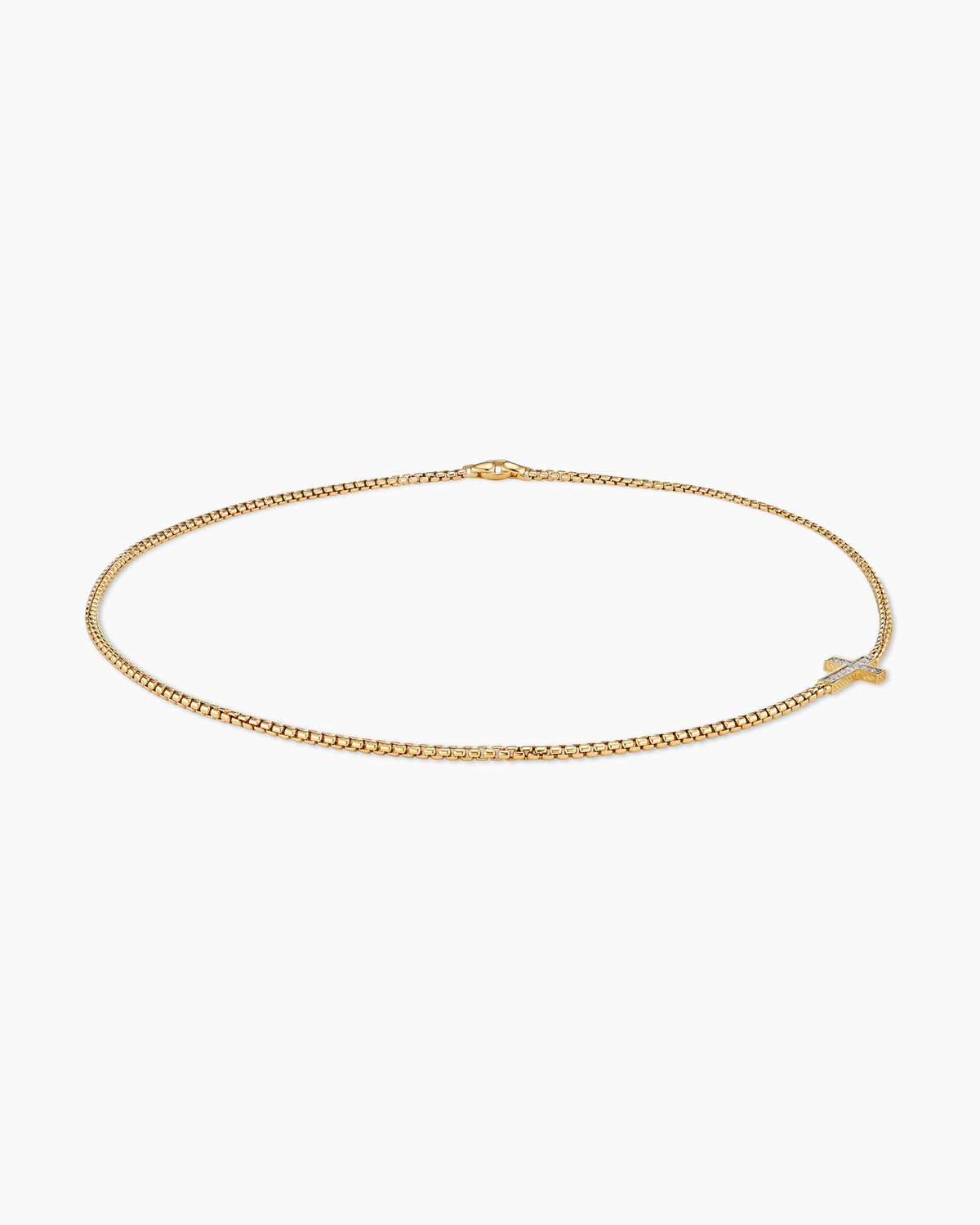 David Yurman Mens Cross Station Necklace in 18K Yellow Gold, 3.4mm David Yurman Men’s