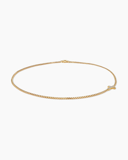 David Yurman Mens Cross Station Necklace in 18K Yellow Gold, 3.4mm David Yurman Men’s