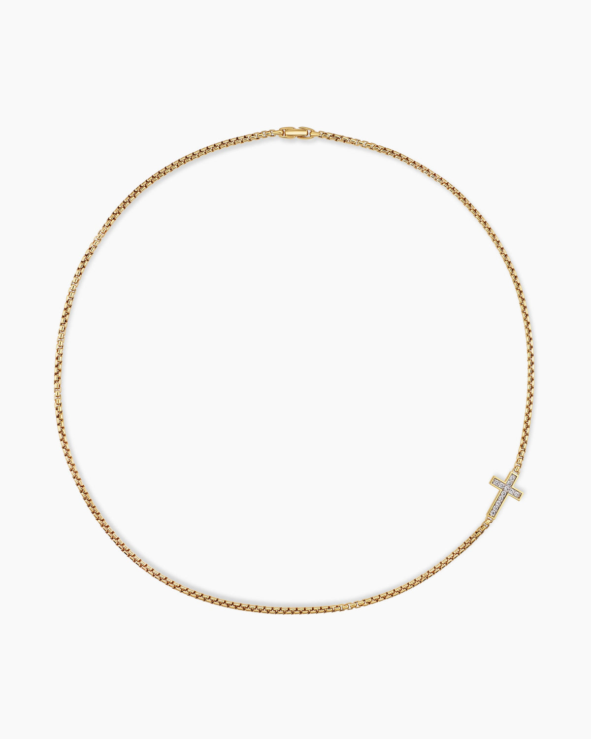 David Yurman Mens Cross Station Necklace in 18K Yellow Gold, 3.4mm David Yurman Men’s