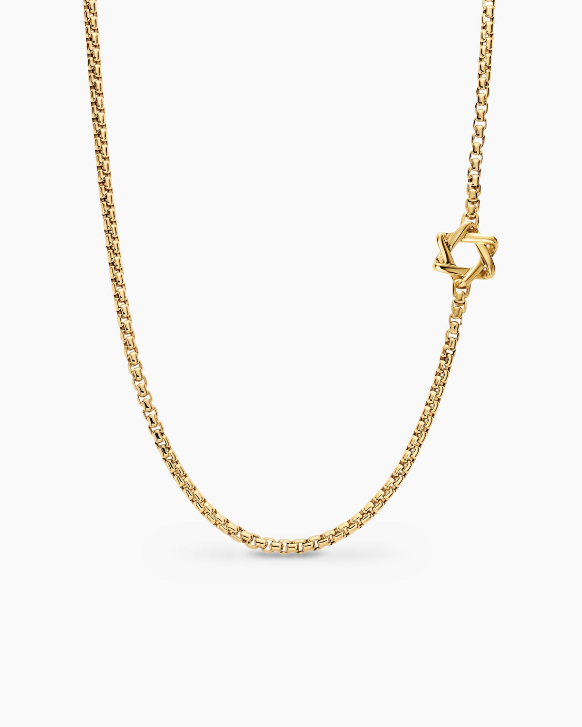 David Yurman Mens Star of David Station Necklace in 18K Yellow Gold, 3.4mm David Yurman Men’s