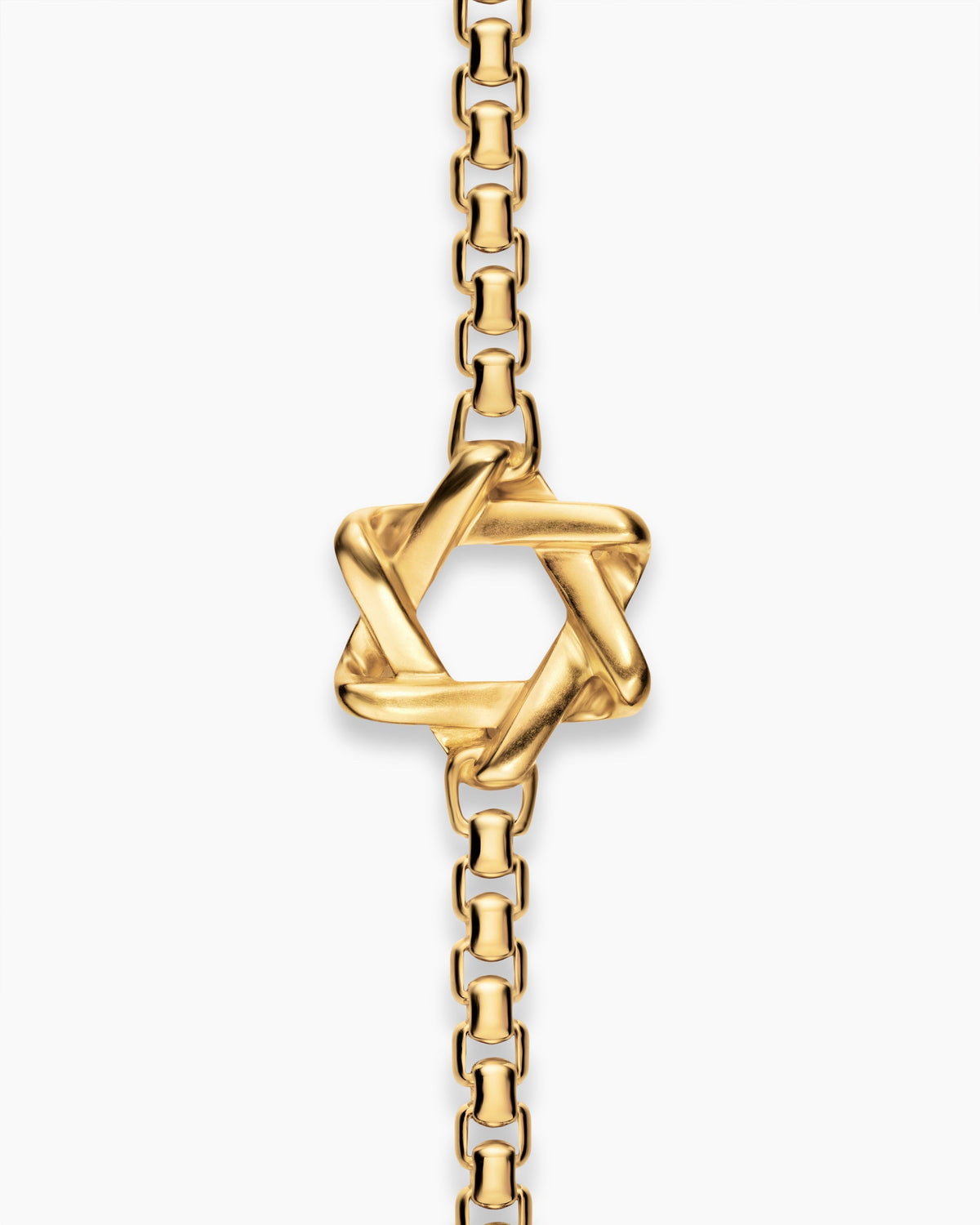 David Yurman Mens Star of David Station Necklace in 18K Yellow Gold, 3.4mm David Yurman Men’s