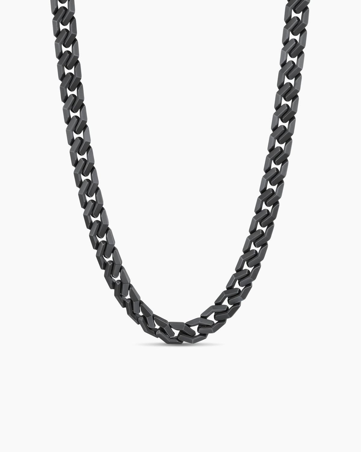 David Yurman Men's Curb Chain Angular Link Necklace in Black Titanium, 11mm David Yurman Men’s
