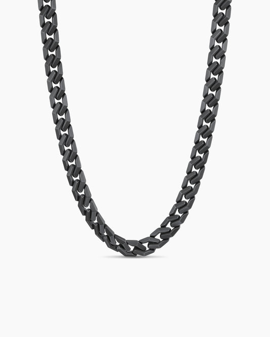 David Yurman Men's Curb Chain Angular Link Necklace in Black Titanium, 11mm David Yurman Men’s