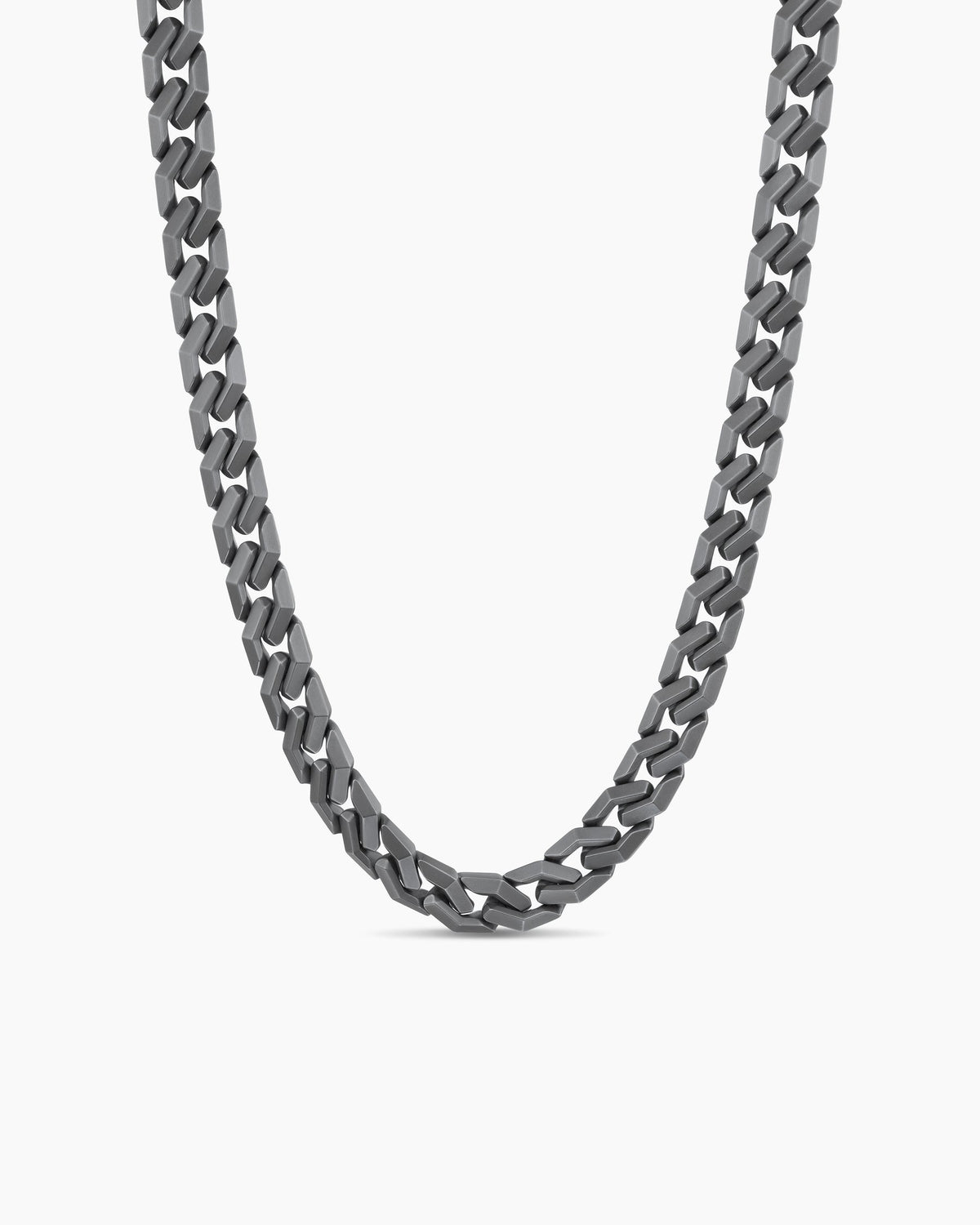 David Yurman Men's Curb Chain Angular Link Necklace in Anthracite Titanium, 11mm David Yurman Men’s