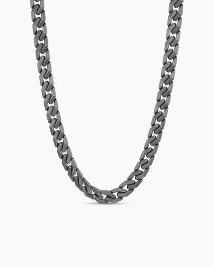 David Yurman Men's Curb Chain Angular Link Necklace in Anthracite Titanium, 11mm David Yurman Men’s