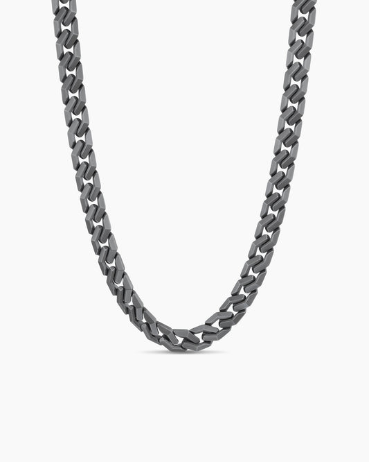 David Yurman Men's Curb Chain Angular Link Necklace in Anthracite Titanium, 11mm David Yurman Men’s