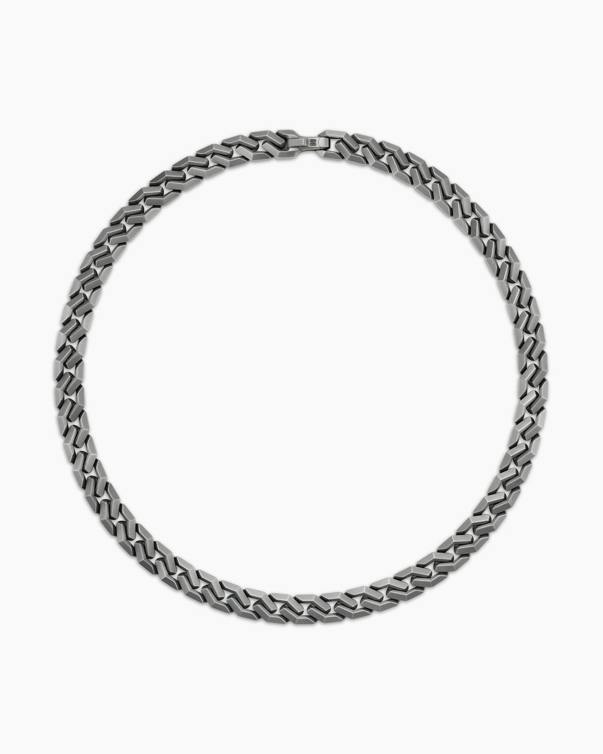 David Yurman Men's Curb Chain Angular Link Necklace in Anthracite Titanium, 11mm David Yurman Men’s