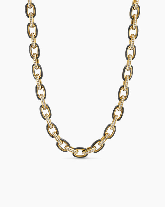 David Yurman Mens Streamline Oval Link Necklace in 18K Yellow Gold, 10.8mm David Yurman Men’s