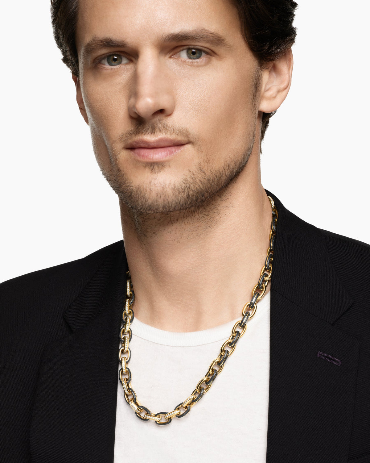 David Yurman Mens Streamline Oval Link Necklace in 18K Yellow Gold, 10.8mm David Yurman Men’s