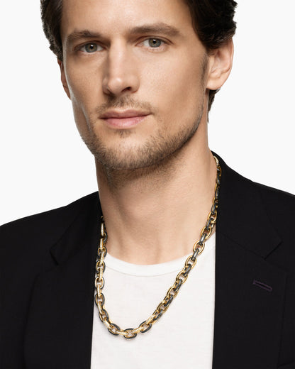 David Yurman Mens Streamline Oval Link Necklace in 18K Yellow Gold, 10.8mm David Yurman Men’s