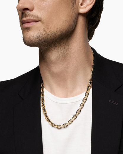 David Yurman Mens Streamline Oval Link Necklace in 18K Yellow Gold, 8.5mm David Yurman Men’s
