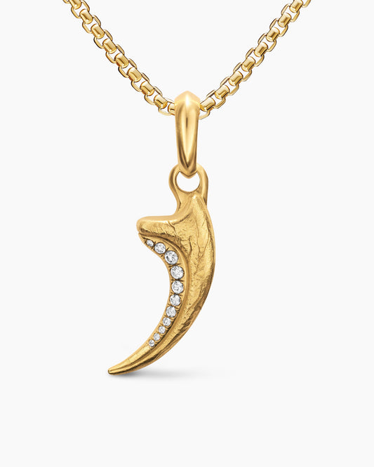 David Yurman Mens Raptor Claw Amulet in 18K Yellow Gold with Diamonds, 27.3mm David Yurman Men’s