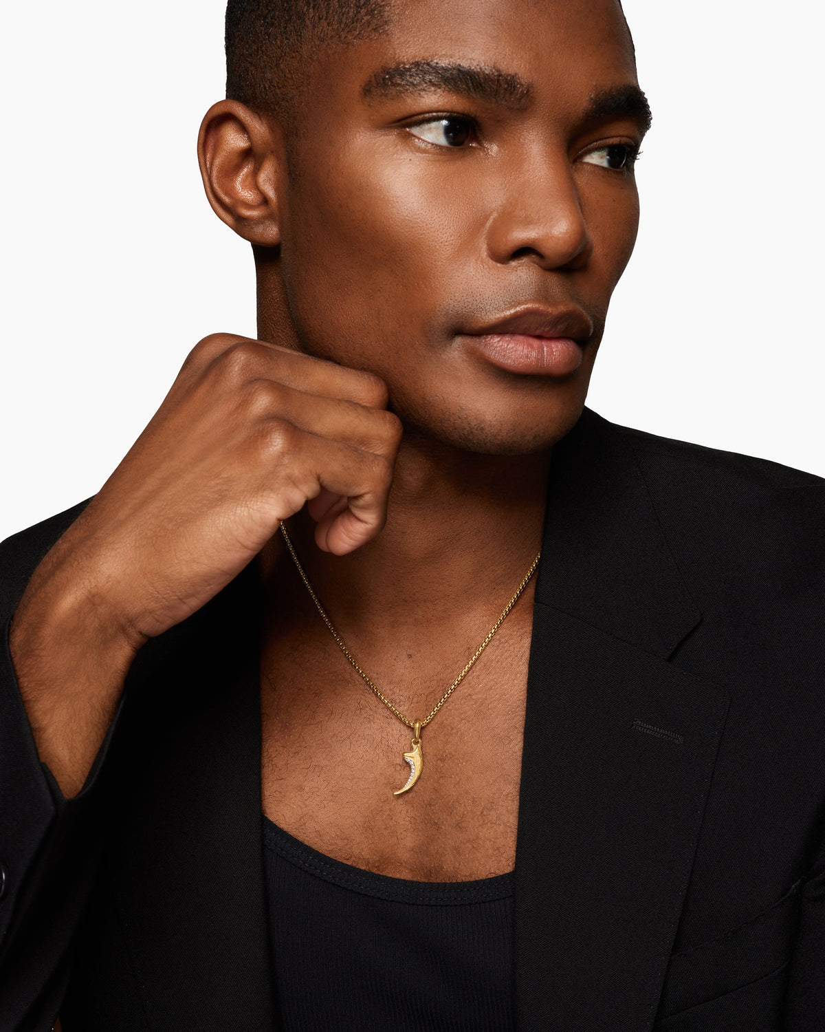 David Yurman Mens Raptor Claw Amulet in 18K Yellow Gold with Diamonds, 27.3mm David Yurman Men’s