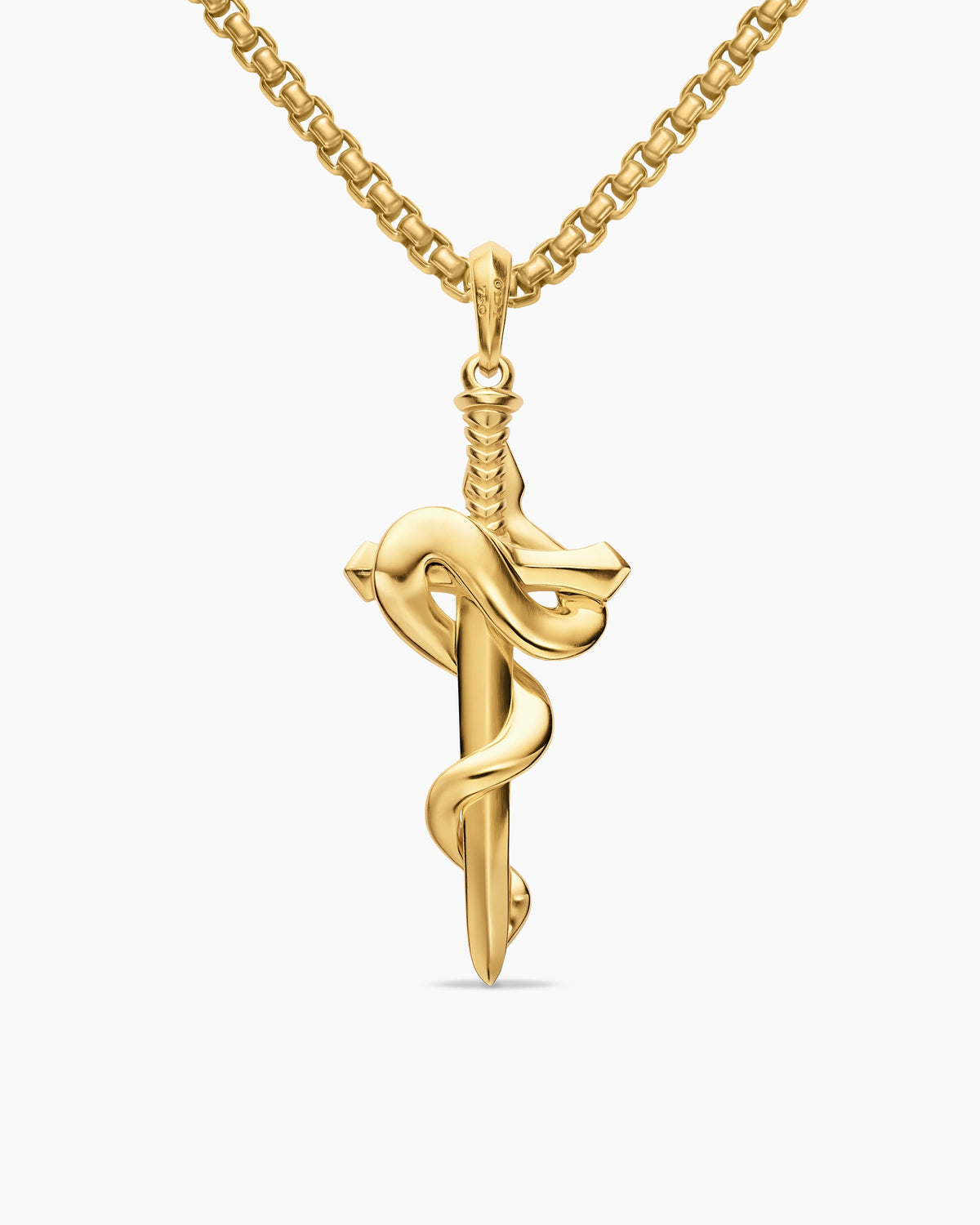 David Yurman Mens Ouroboros Snake Amulet in 18K Yellow Gold with Emerald and Diamonds, 48mm David Yurman Men’s
