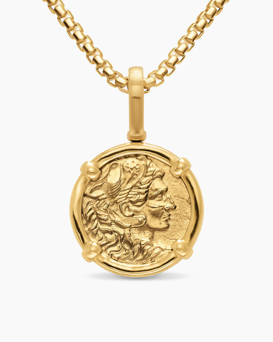 David Yurman Mens Alexander the Great Amulet in 18K Yellow Gold, 20.5mm David Yurman Men’s
