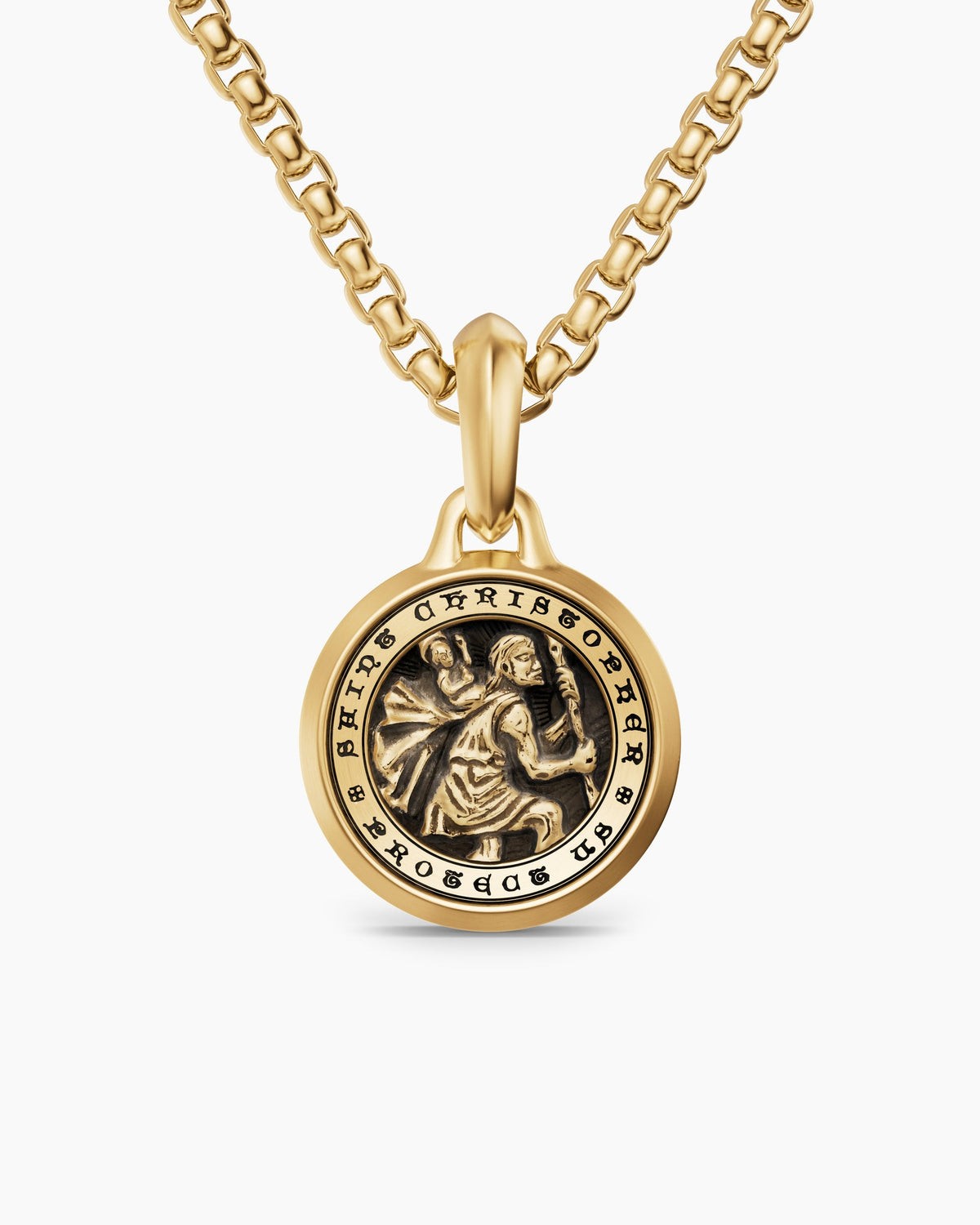 David Yurman Mens St. Christopher Amulet in 18K Yellow Gold, 21.2mm David Yurman Men’s