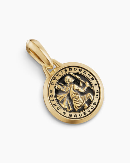 David Yurman Mens St. Christopher Amulet in 18K Yellow Gold, 21.2mm David Yurman Men’s