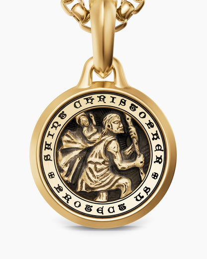 David Yurman Mens St. Christopher Amulet in 18K Yellow Gold, 21.2mm David Yurman Men’s