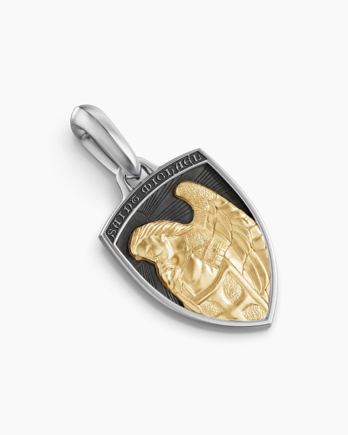 David Yurman Mens St. Michael Amulet in Sterling Silver with 14K Yellow Gold, 26mm David Yurman Men’s