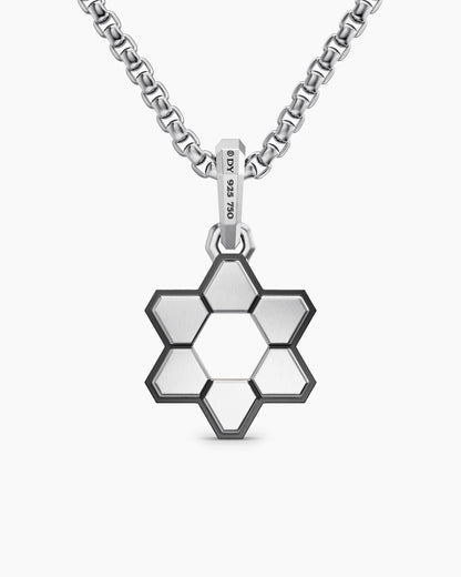 David Yurman Mens Deco Star of David Amulet in Sterling Silver with 14K Yellow Gold, 19.5mm David Yurman Men’s