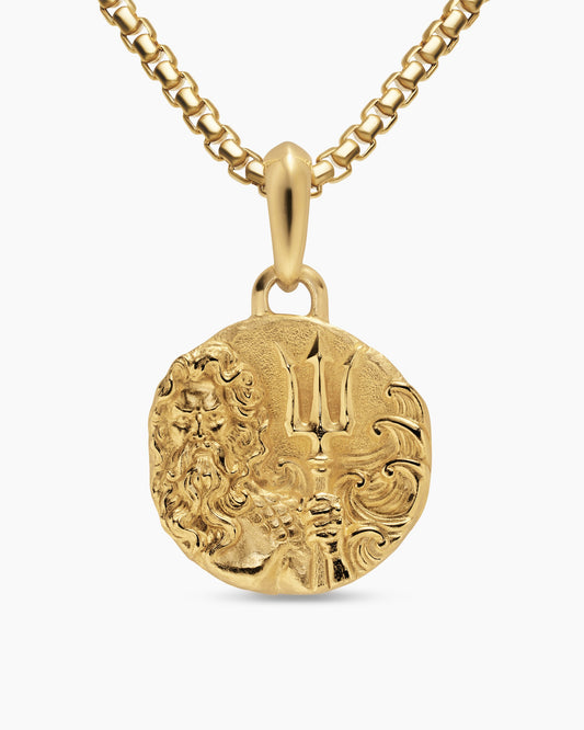 David Yurman Mens Poseidon Amulet in 18K Yellow Gold, 24mm David Yurman Men’s