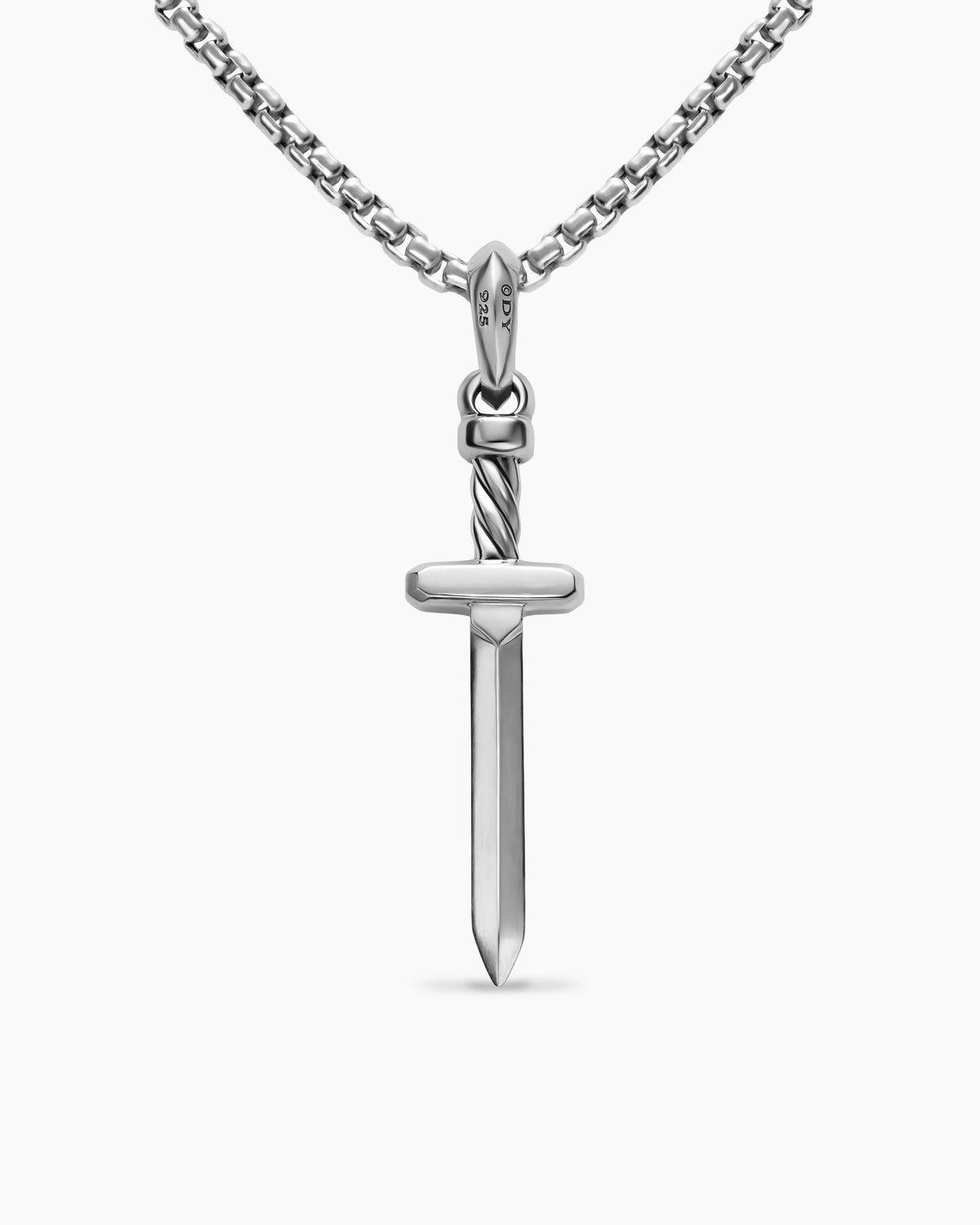 David Yurman Mens Pavé Sword Amulet in Sterling Silver with Diamonds, 41.3mm David Yurman Men’s