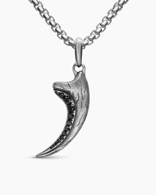 David Yurman Mens Raptor Claw Amulet in Sterling Silver with Black Diamonds, 36.2mm David Yurman Men’s