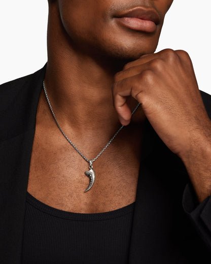 David Yurman Mens Raptor Claw Amulet in Sterling Silver with Black Diamonds, 36.2mm David Yurman Men’s