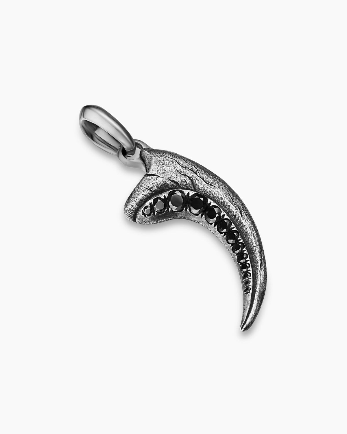David Yurman Mens Raptor Claw Amulet in Sterling Silver with Black Diamonds, 36.2mm David Yurman Men’s