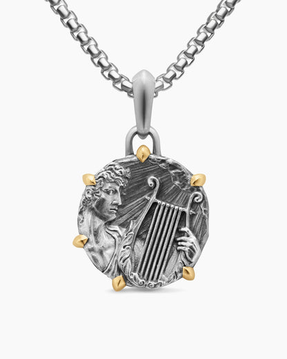 David Yurman Mens Apollo Amulet in Sterling Silver with 18K Yellow Gold, 26.4mm David Yurman Men’s