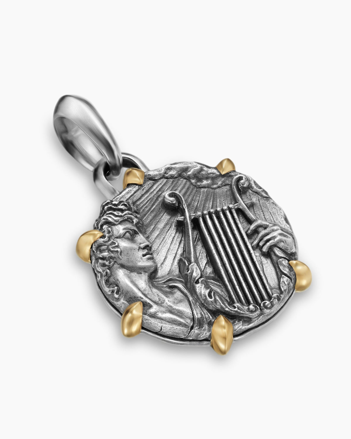 David Yurman Mens Apollo Amulet in Sterling Silver with 18K Yellow Gold, 26.4mm David Yurman Men’s