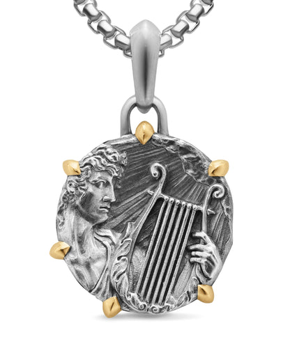 David Yurman Mens Apollo Amulet in Sterling Silver with 18K Yellow Gold, 26.4mm David Yurman Men’s