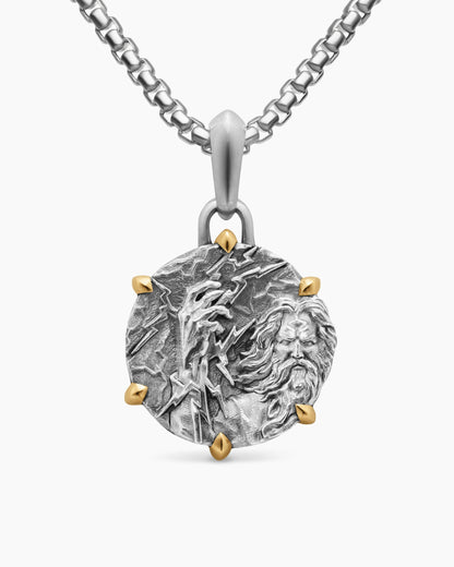 David Yurman Mens Zeus Amulet in Sterling Silver with 18K Yellow Gold, 26.4mm David Yurman Men’s