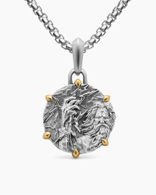 David Yurman Mens Zeus Amulet in Sterling Silver with 18K Yellow Gold, 26.4mm David Yurman Men’s