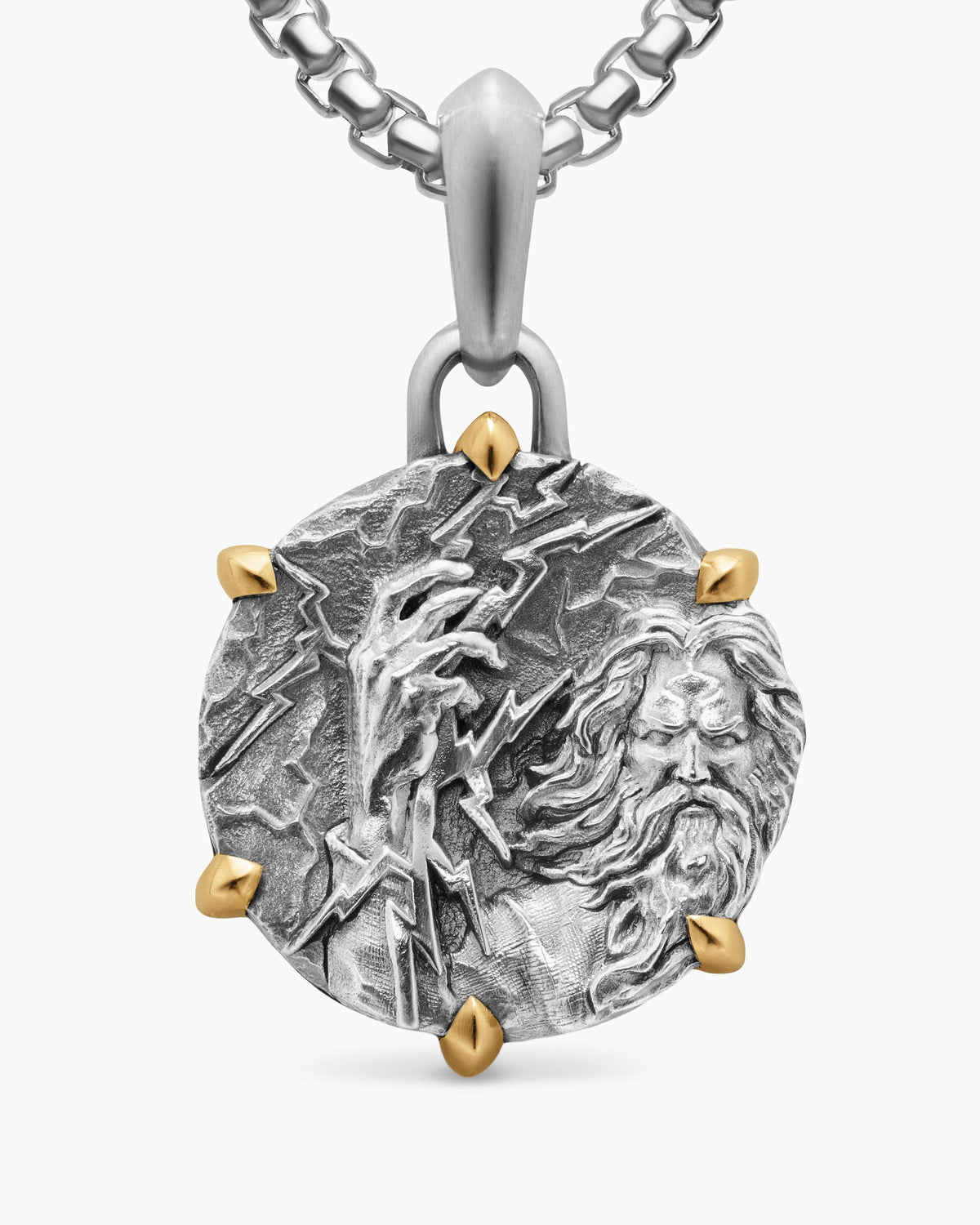 David Yurman Mens Zeus Amulet in Sterling Silver with 18K Yellow Gold, 26.4mm David Yurman Men’s