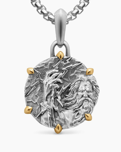 David Yurman Mens Zeus Amulet in Sterling Silver with 18K Yellow Gold, 26.4mm David Yurman Men’s