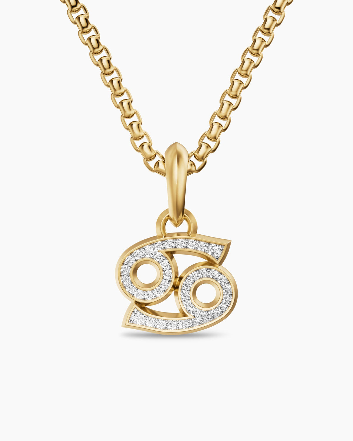 David Yurman Mens Cancer Amulet in 18K Yellow Gold with Diamonds, 17mm David Yurman Men’s