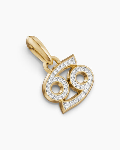 David Yurman Mens Cancer Amulet in 18K Yellow Gold with Diamonds, 17mm David Yurman Men’s