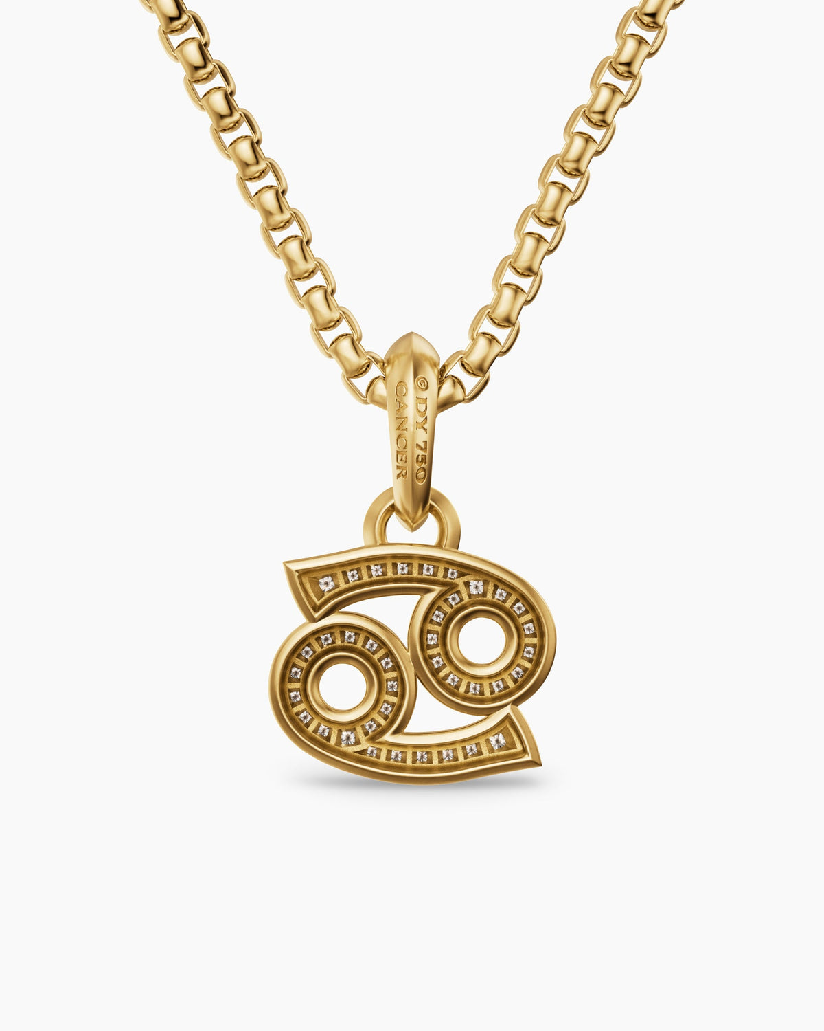 David Yurman Mens Cancer Amulet in 18K Yellow Gold with Diamonds, 17mm David Yurman Men’s