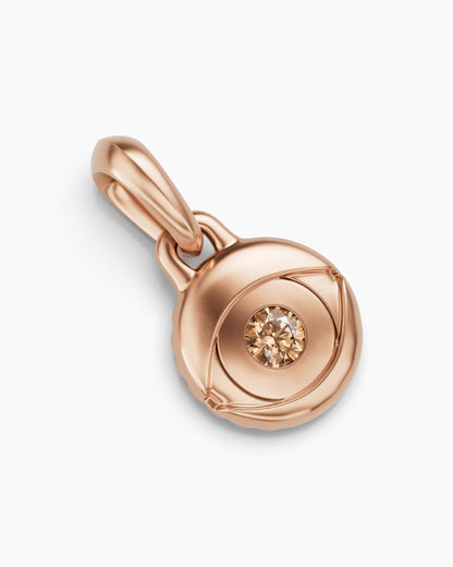 David Yurman Mens Evil Eye Amulet in 18K Rose Gold with Cognac Diamond, 15mm David Yurman Men’s