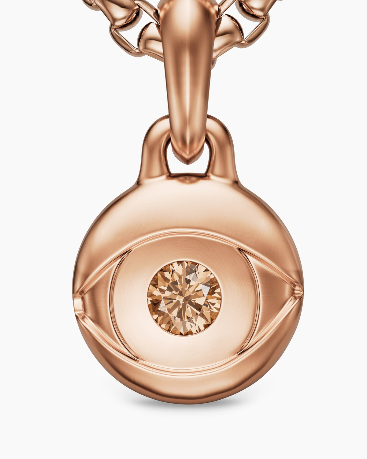 David Yurman Mens Evil Eye Amulet in 18K Rose Gold with Cognac Diamond, 15mm David Yurman Men’s