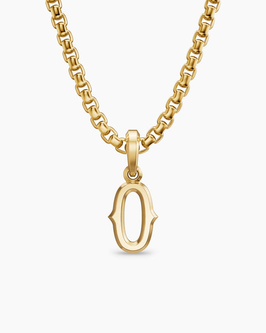 David Yurman Mens Number Zero Amulet in 18K Yellow Gold, 14.8mm David Yurman Men’s
