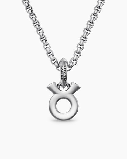David Yurman Mens Taurus Amulet in Sterling Silver with Diamonds, 14.5mm David Yurman Men’s