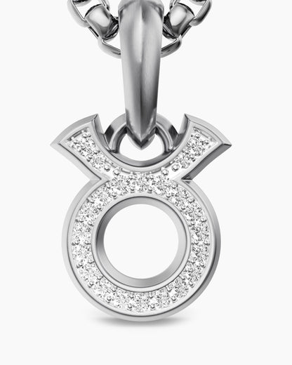 David Yurman Mens Taurus Amulet in Sterling Silver with Diamonds, 14.5mm David Yurman Men’s