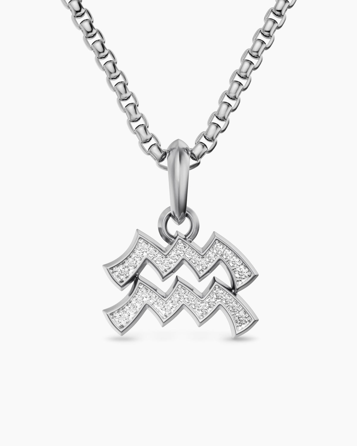 David Yurman Mens Aquarius Amulet in Sterling Silver with Diamonds, 17.2mm David Yurman Men’s