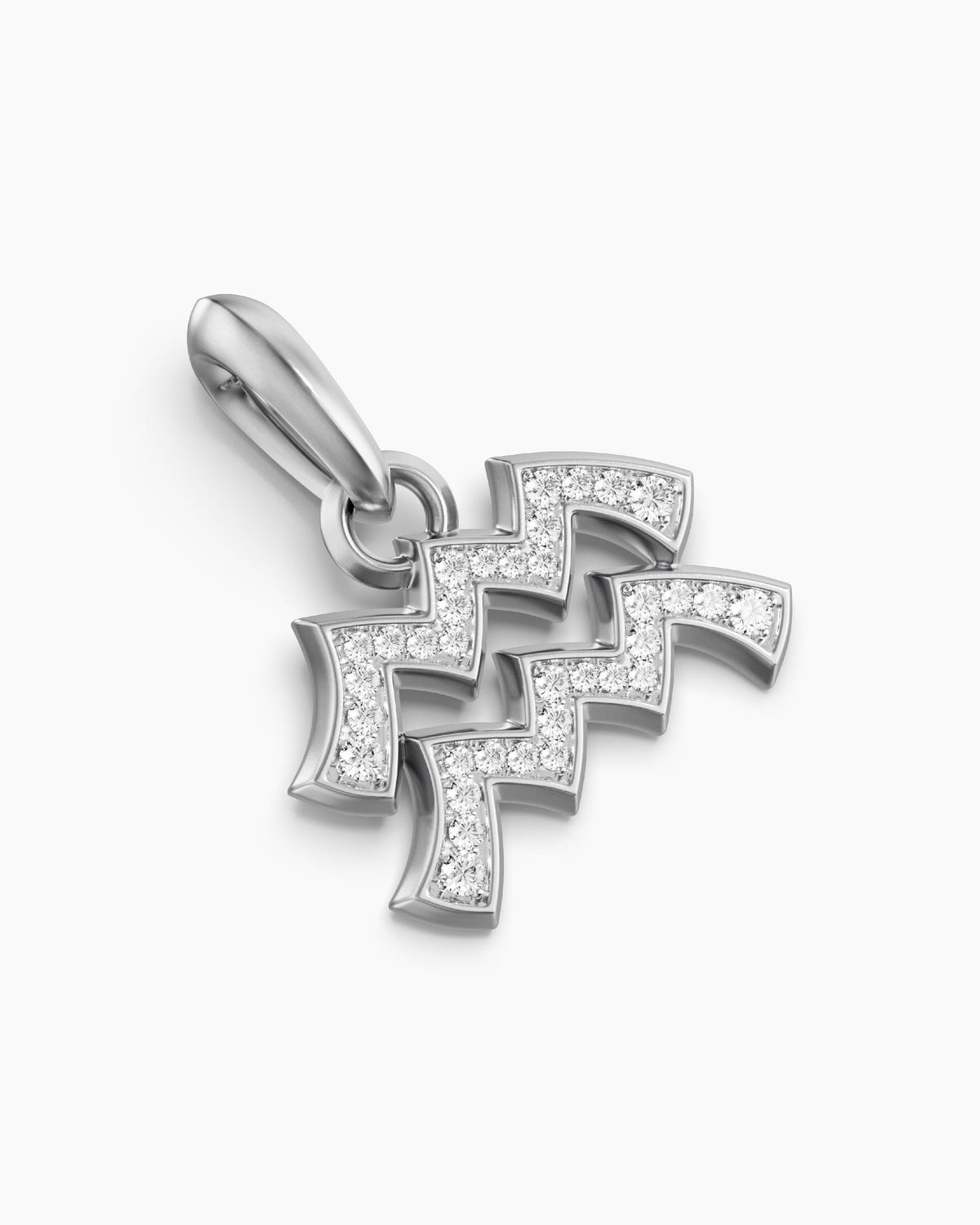 David Yurman Mens Aquarius Amulet in Sterling Silver with Diamonds, 17.2mm David Yurman Men’s