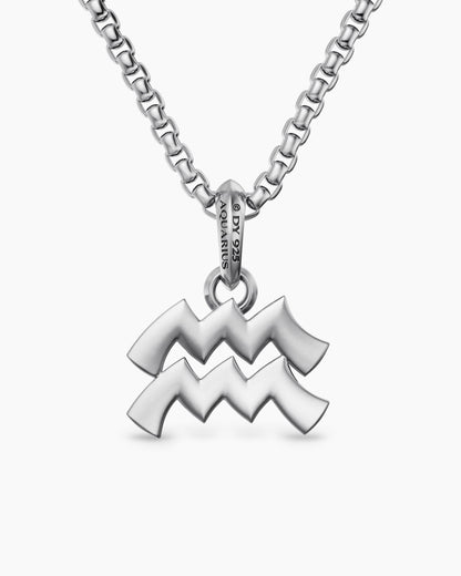 David Yurman Mens Aquarius Amulet in Sterling Silver with Diamonds, 17.2mm David Yurman Men’s
