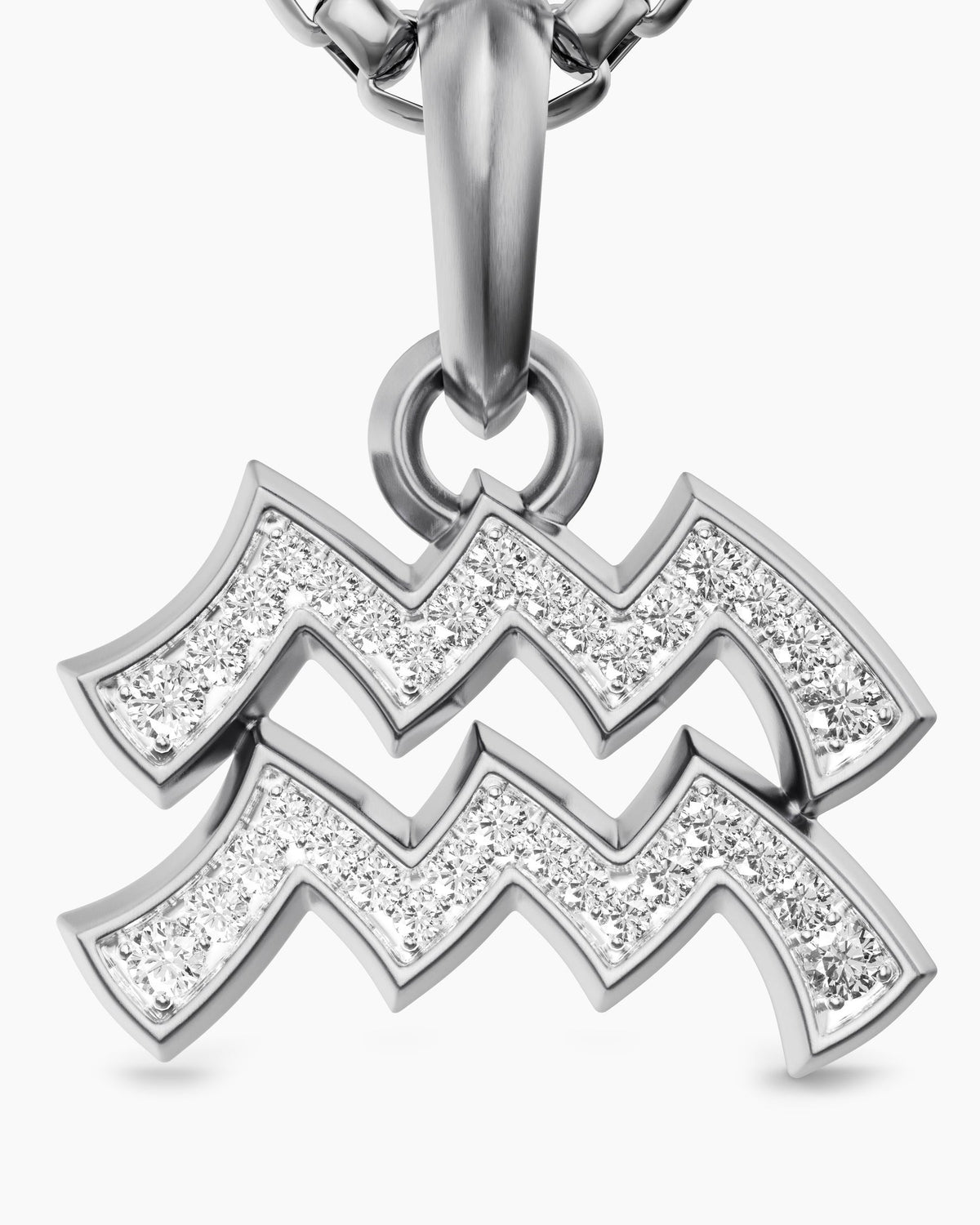 David Yurman Mens Aquarius Amulet in Sterling Silver with Diamonds, 17.2mm David Yurman Men’s