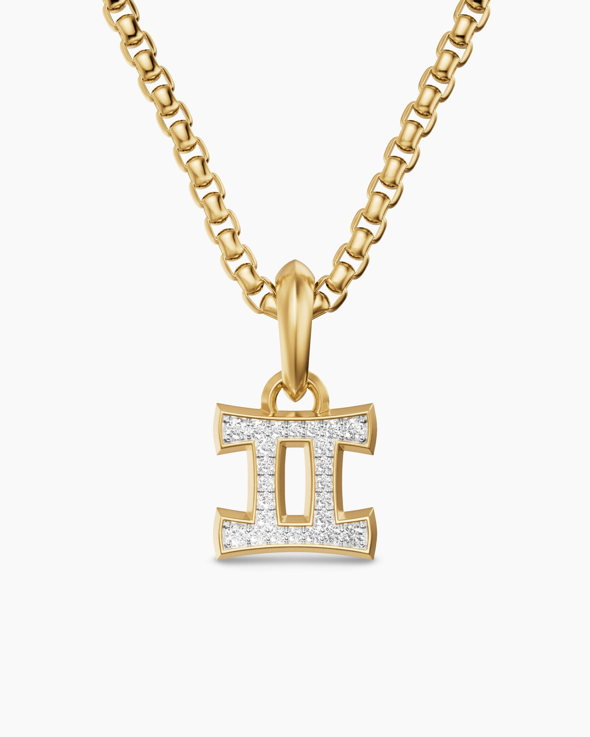David Yurman Mens Gemini Amulet in 18K Yellow Gold with Diamonds, 15.2mm David Yurman Men’s