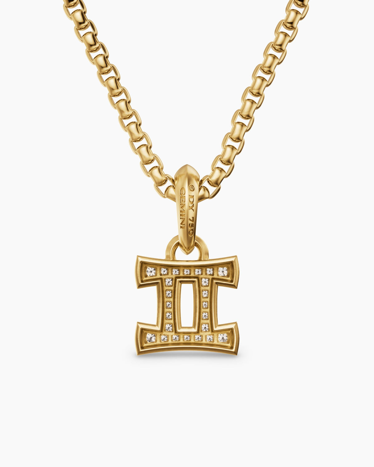 David Yurman Mens Gemini Amulet in 18K Yellow Gold with Diamonds, 15.2mm David Yurman Men’s